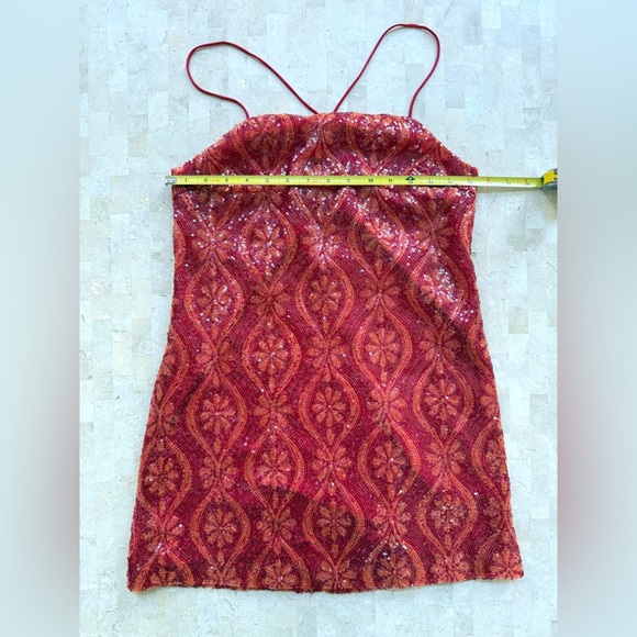Free People Retro Babe Mini Dress Size XS Sequin Pattern Going Out $148 MSRP - Picture 5 of 9